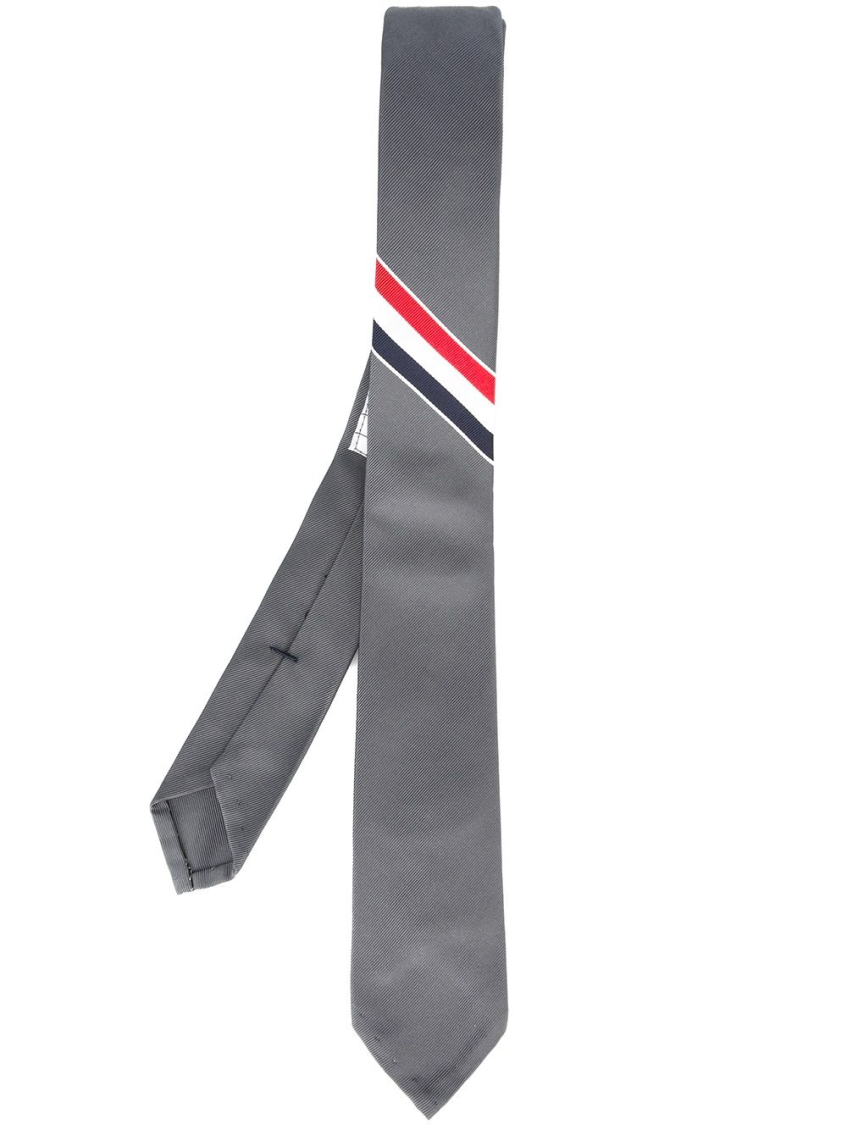 Dark Grey Classic Stripes Tie 1