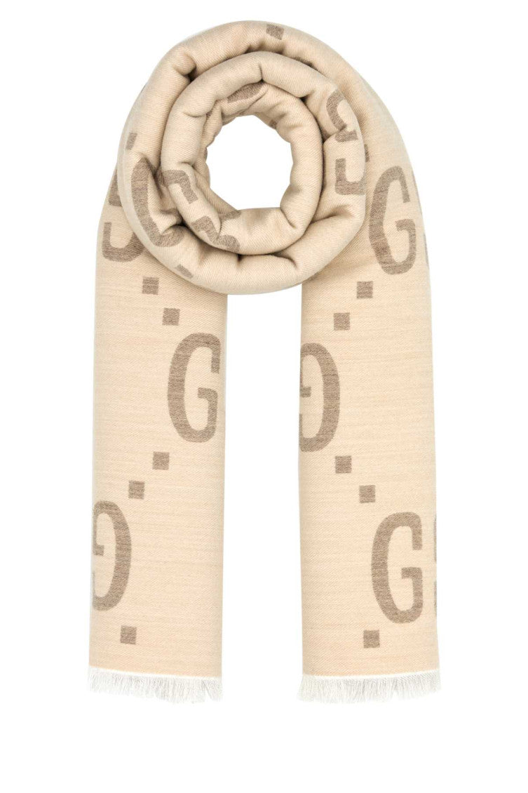 Beige Signature Logo Scarf 1