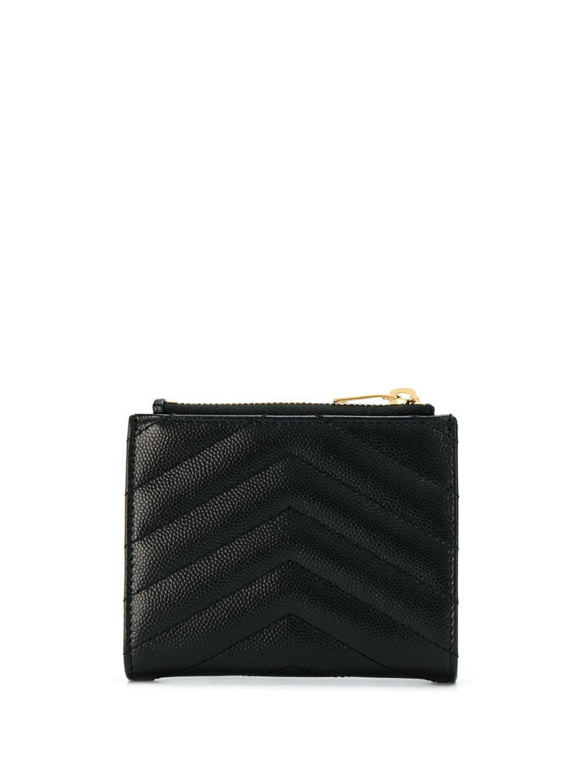 Black Quilted Logo Wallet 6