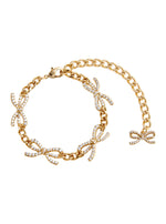 Golden Crystal Bow Bracelet 1