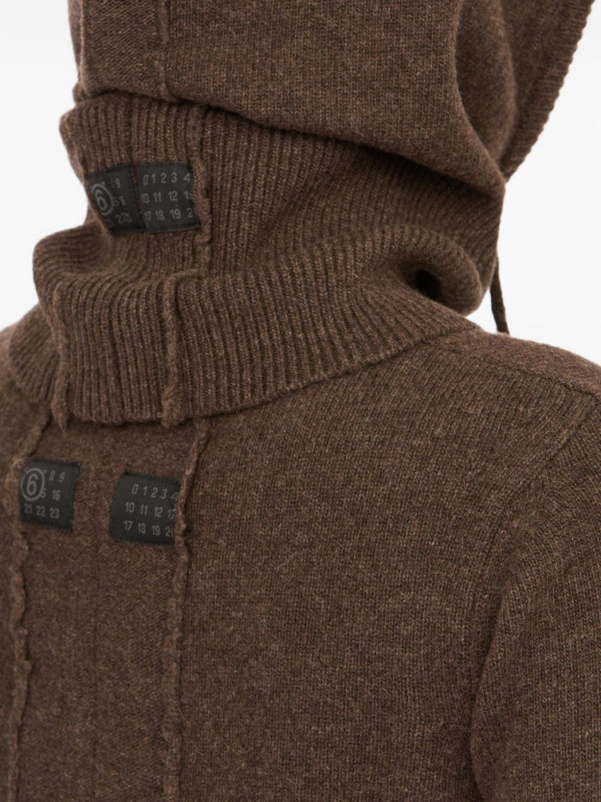 Brown Textured Balaclava Hat 2