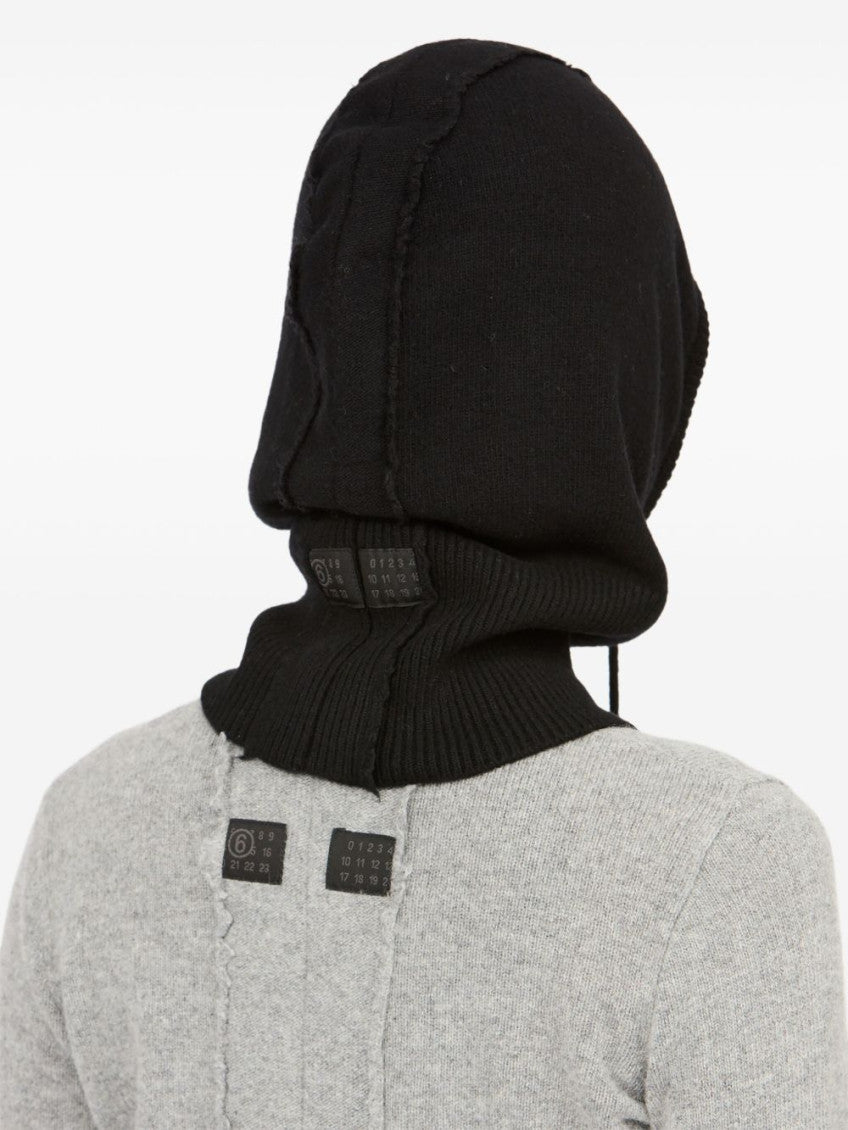Black Textured Balaclava Hat 3