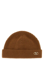 Light Brown Knitted Beanie Cap 1