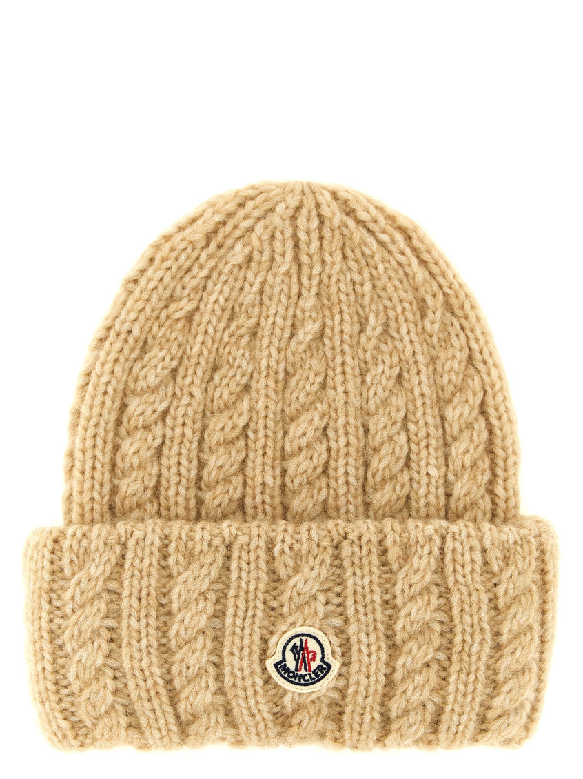 Beige Logo Beanie Cap 1