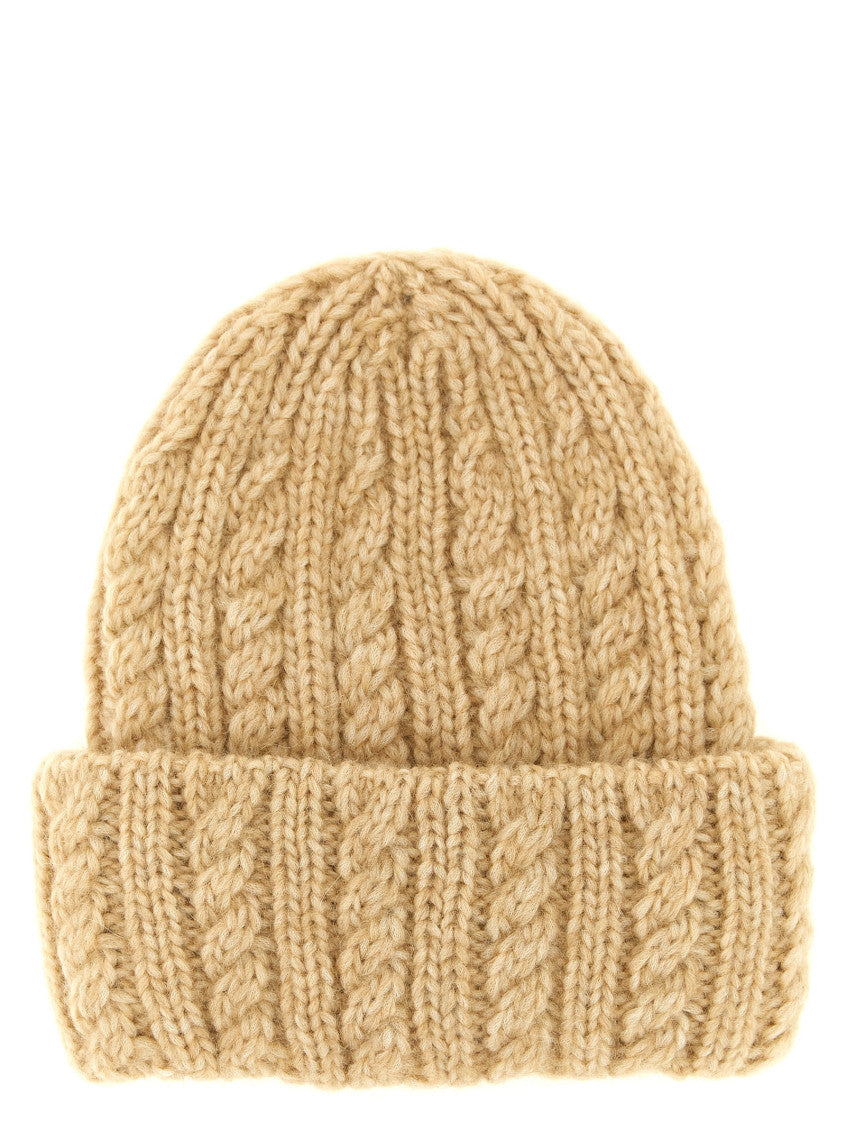 Beige Logo Beanie Cap 2