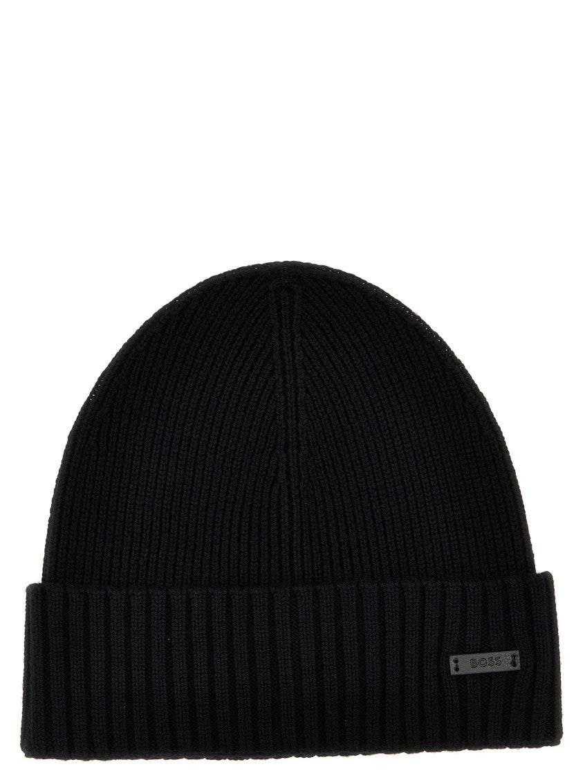 Black Logo Beanie Cap 1