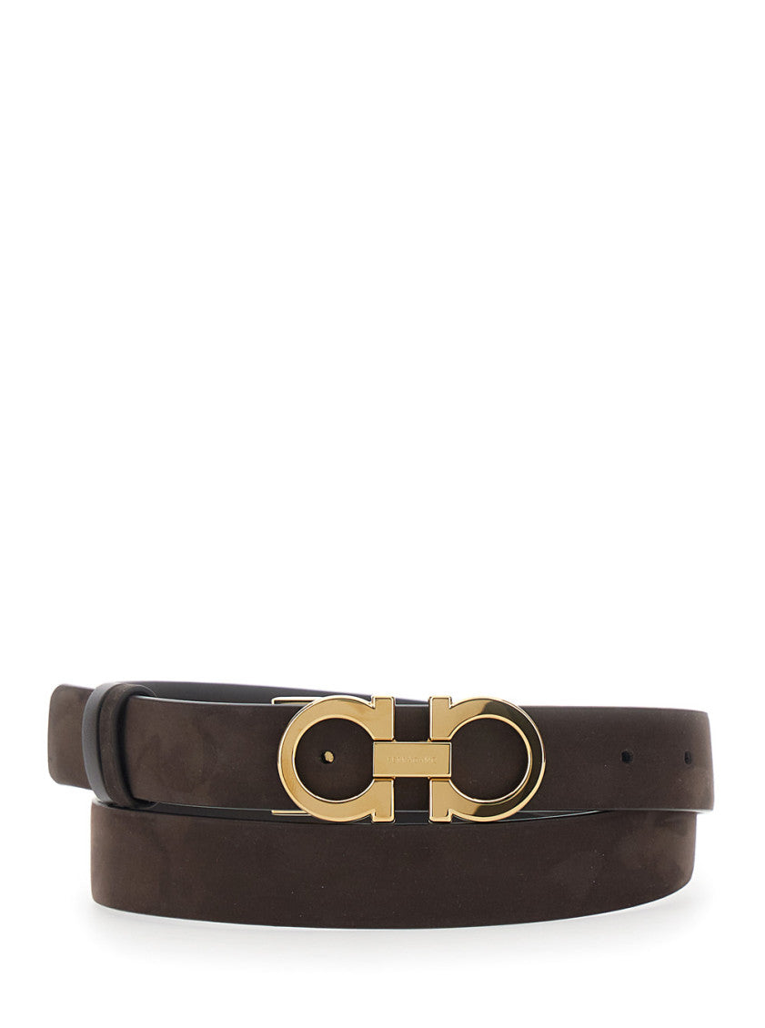 Dark Brown Textured Reversible Belt 1