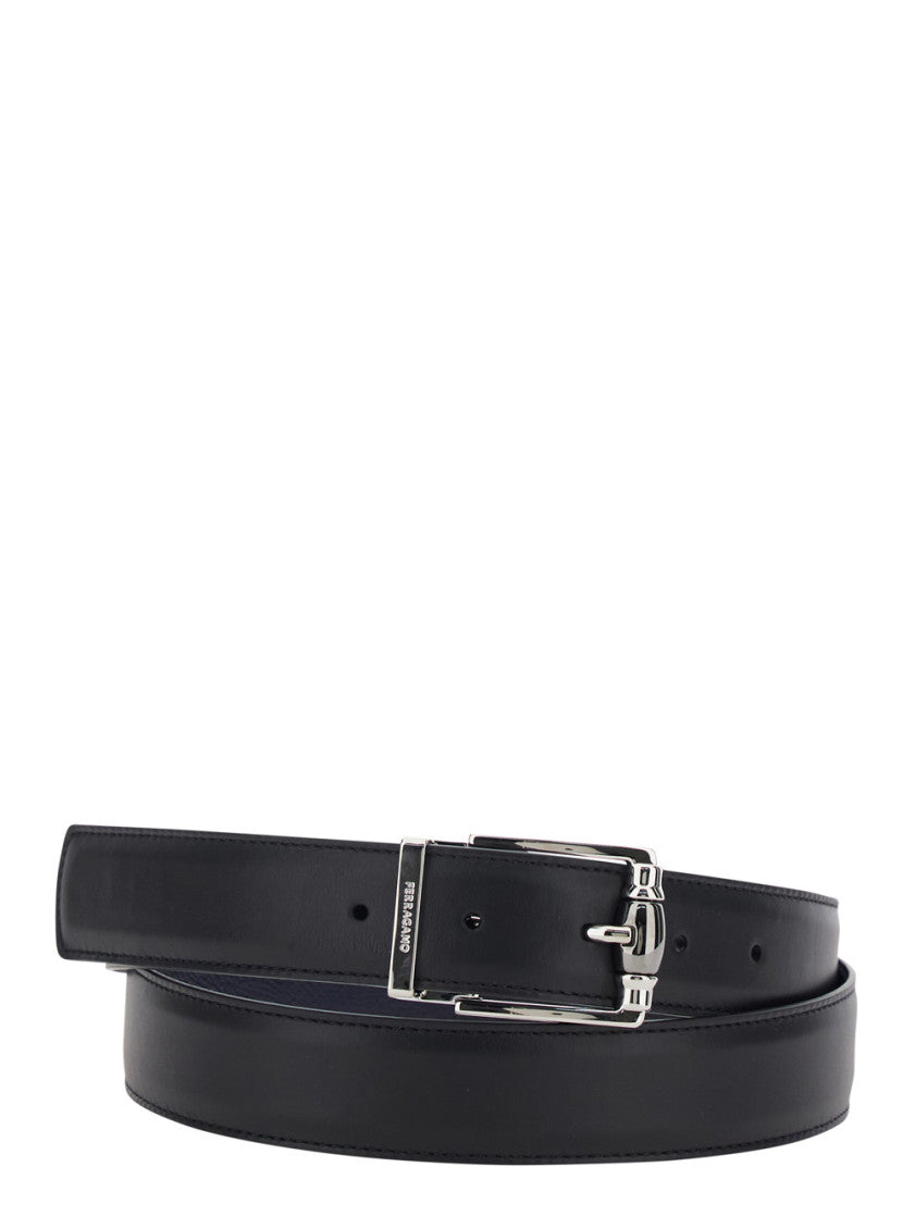 Black Solid Reversible Belt 1
