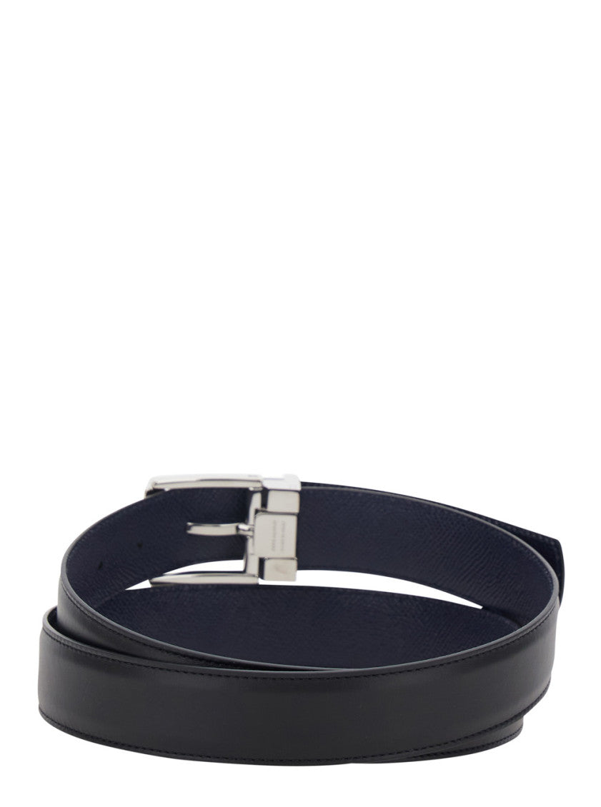 Black Solid Reversible Belt 2