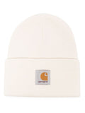 White Logo Patch Beanie Hat 1