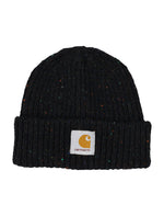 Black Logo Patch Beanie Hat 1