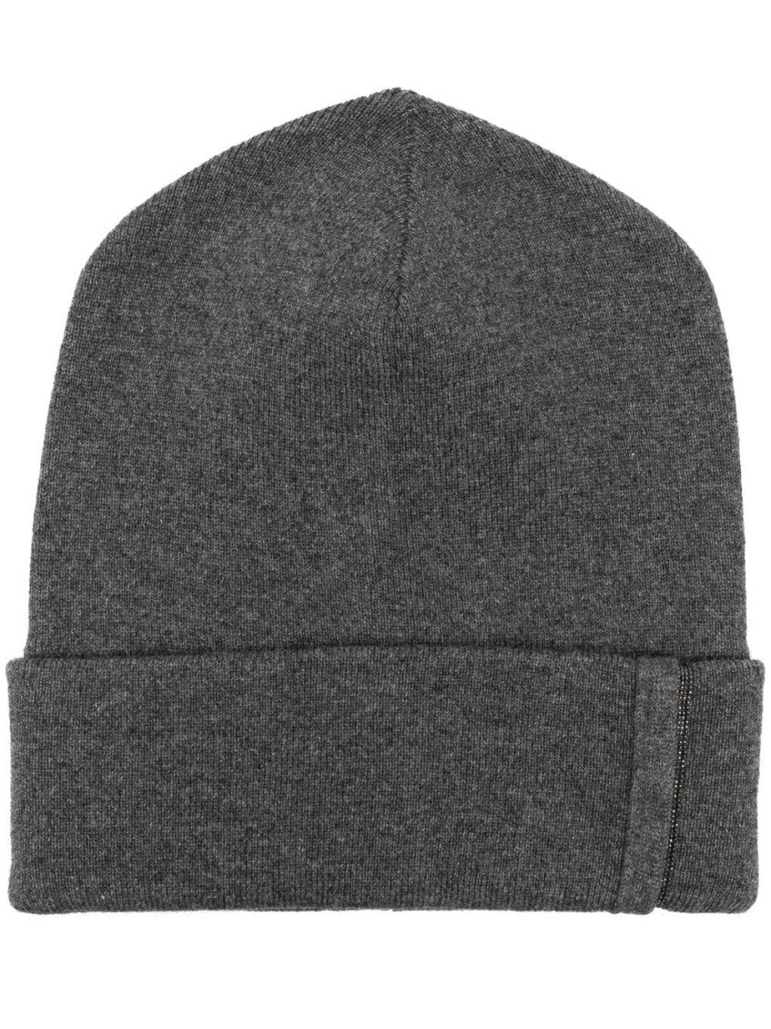 Grey Wool beanie hat 1