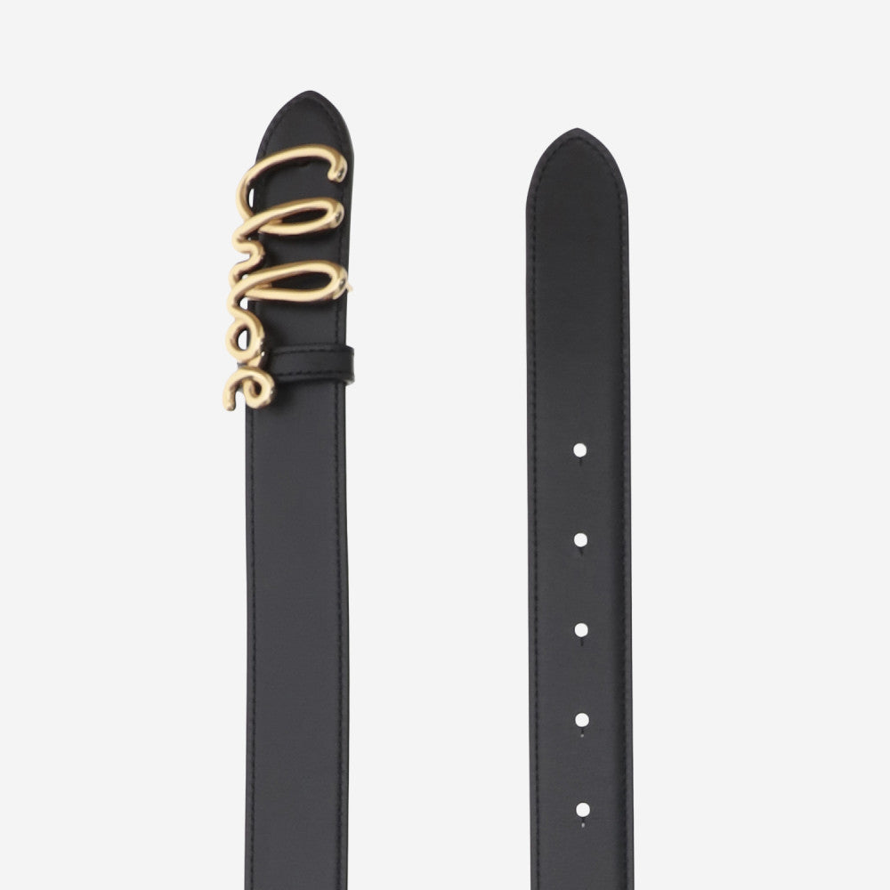 Black Logo Buckle Belt 2