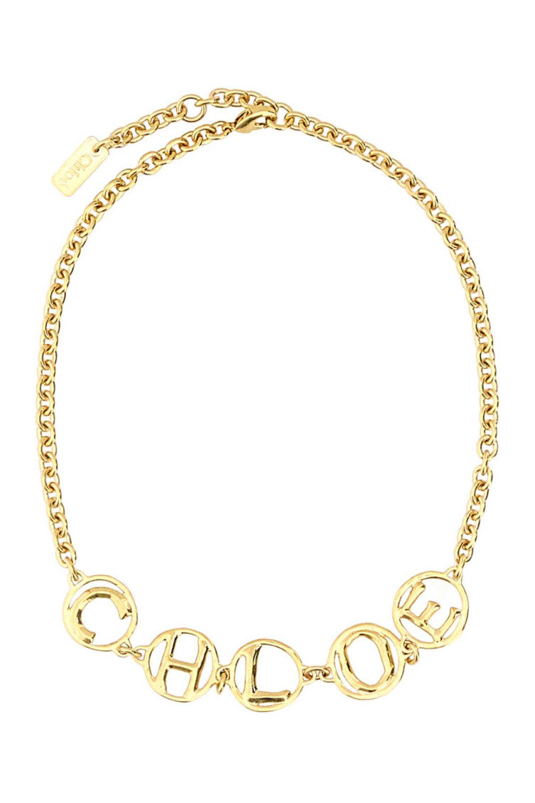 Golden Logo Script Choker Necklace 1