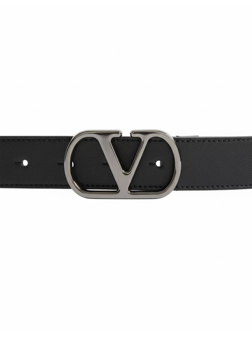 Black VLogo Solid Belt 2