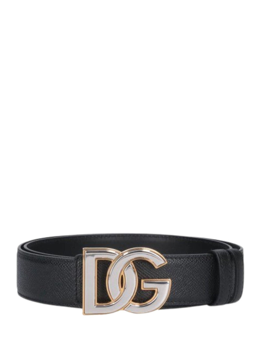 Black Logo Textured Belt 1