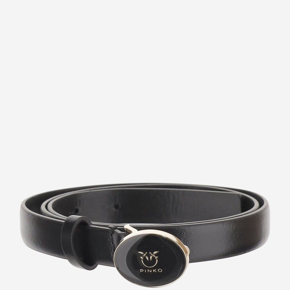 Black Logo Buckle Belt 1