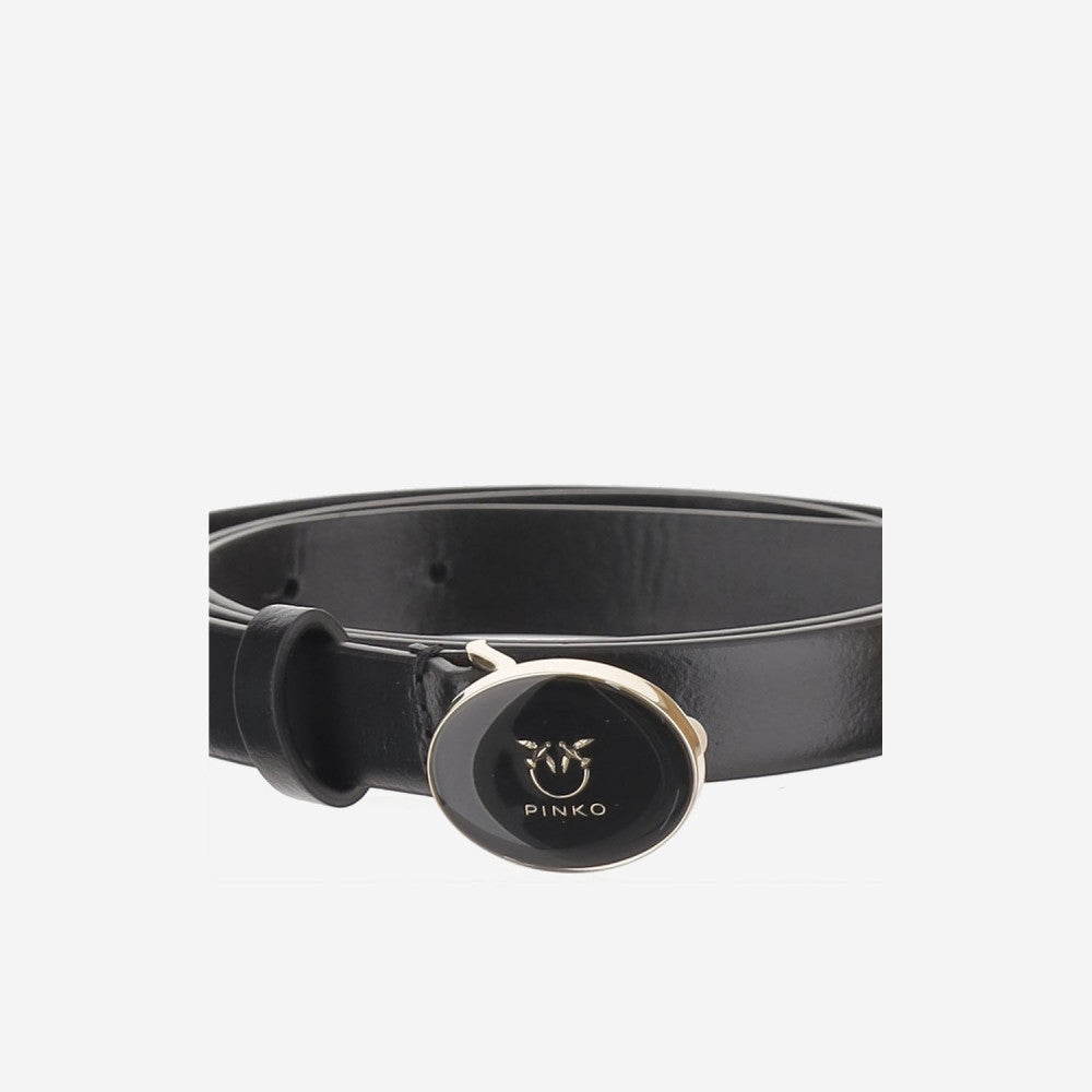 Black Logo Buckle Belt 3