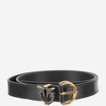 Black Textured Logo Belt 1