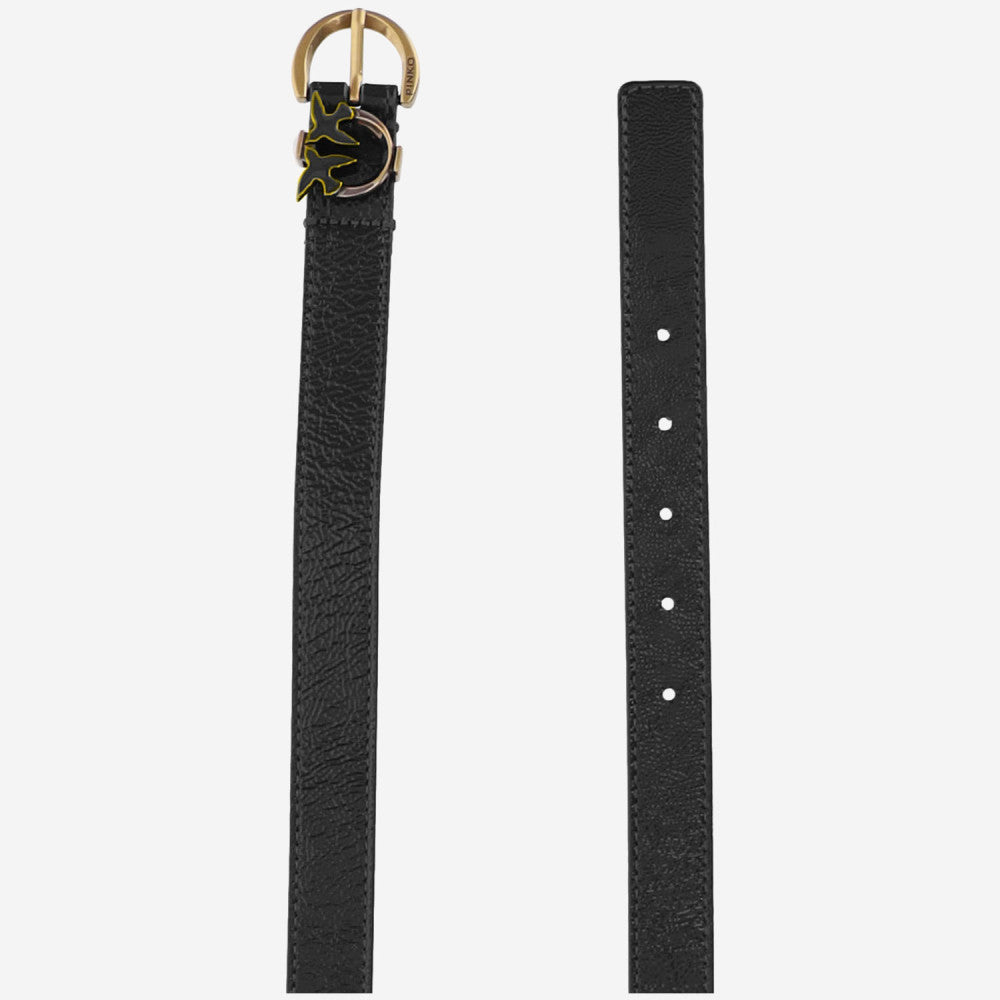 Black Textured Logo Belt 2