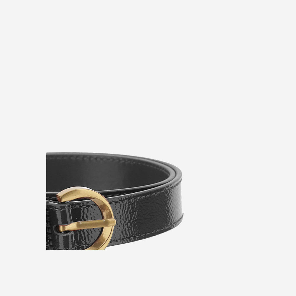Black Textured Logo Belt 3