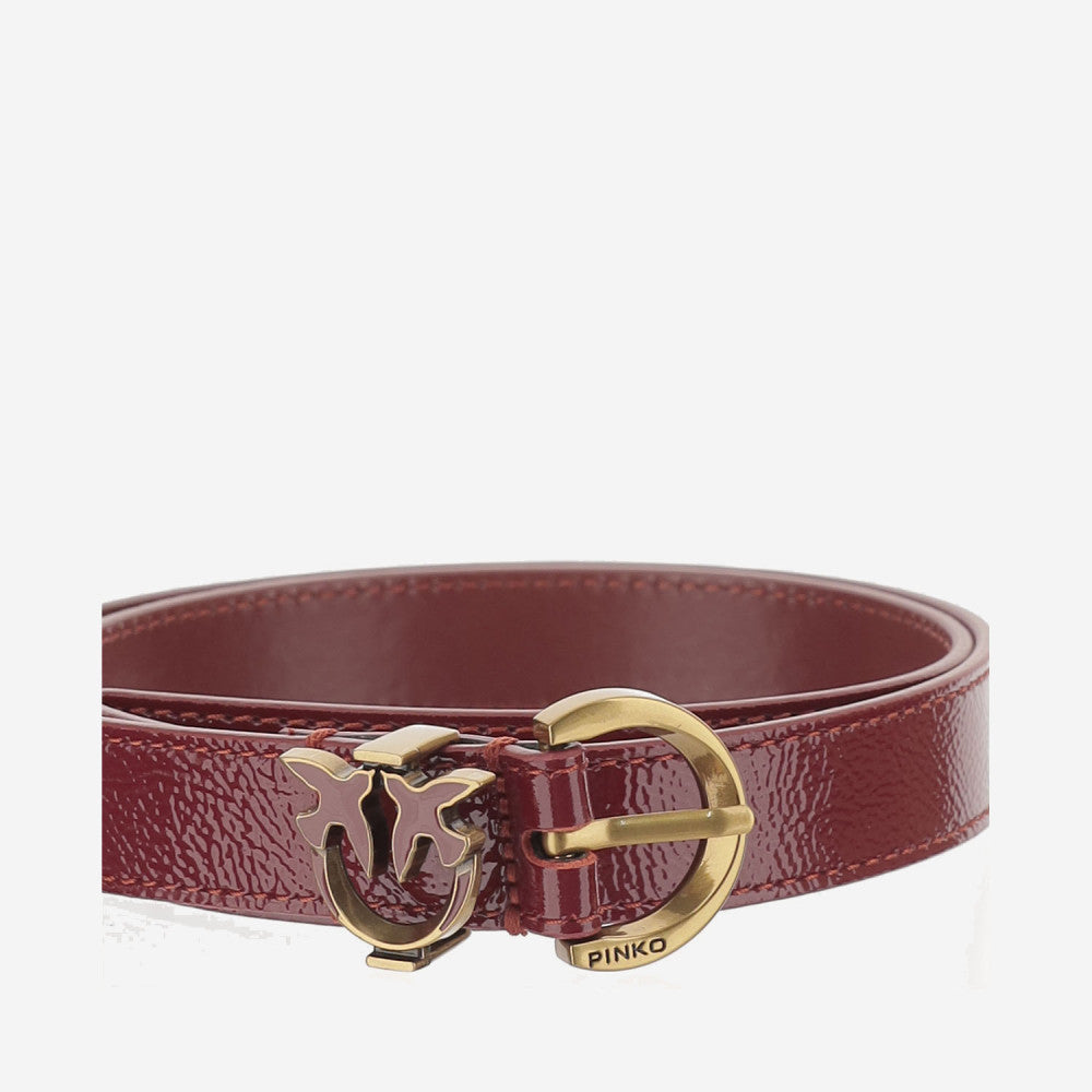 Maroon Textured Logo Belt 3