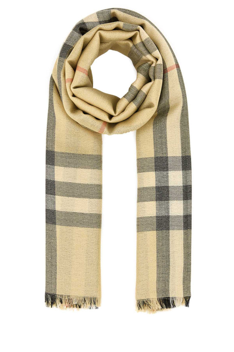 Beige Check Pattern Scarf 1