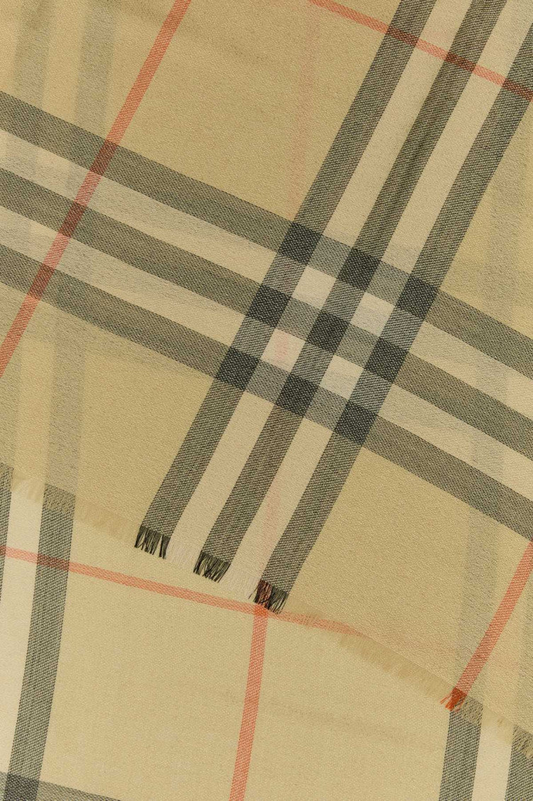 Beige Check Pattern Scarf 2