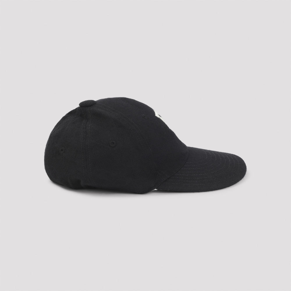 Black Embroided Logo Baseball Hat 4
