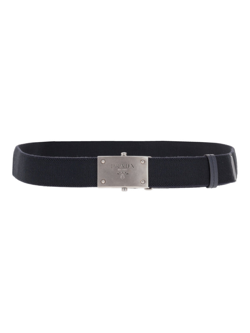Navy Blue Logo Buckle Belt 1
