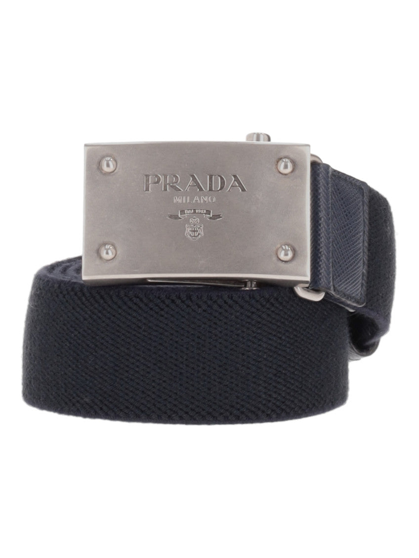 Navy Blue Logo Buckle Belt 2