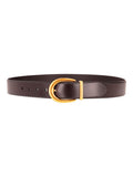 Dark Brown Logo Buckle Belt 1
