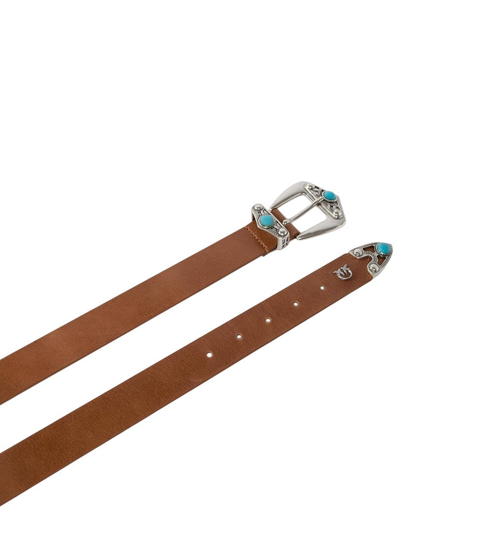 Brown Embellished Buckle Belt 2