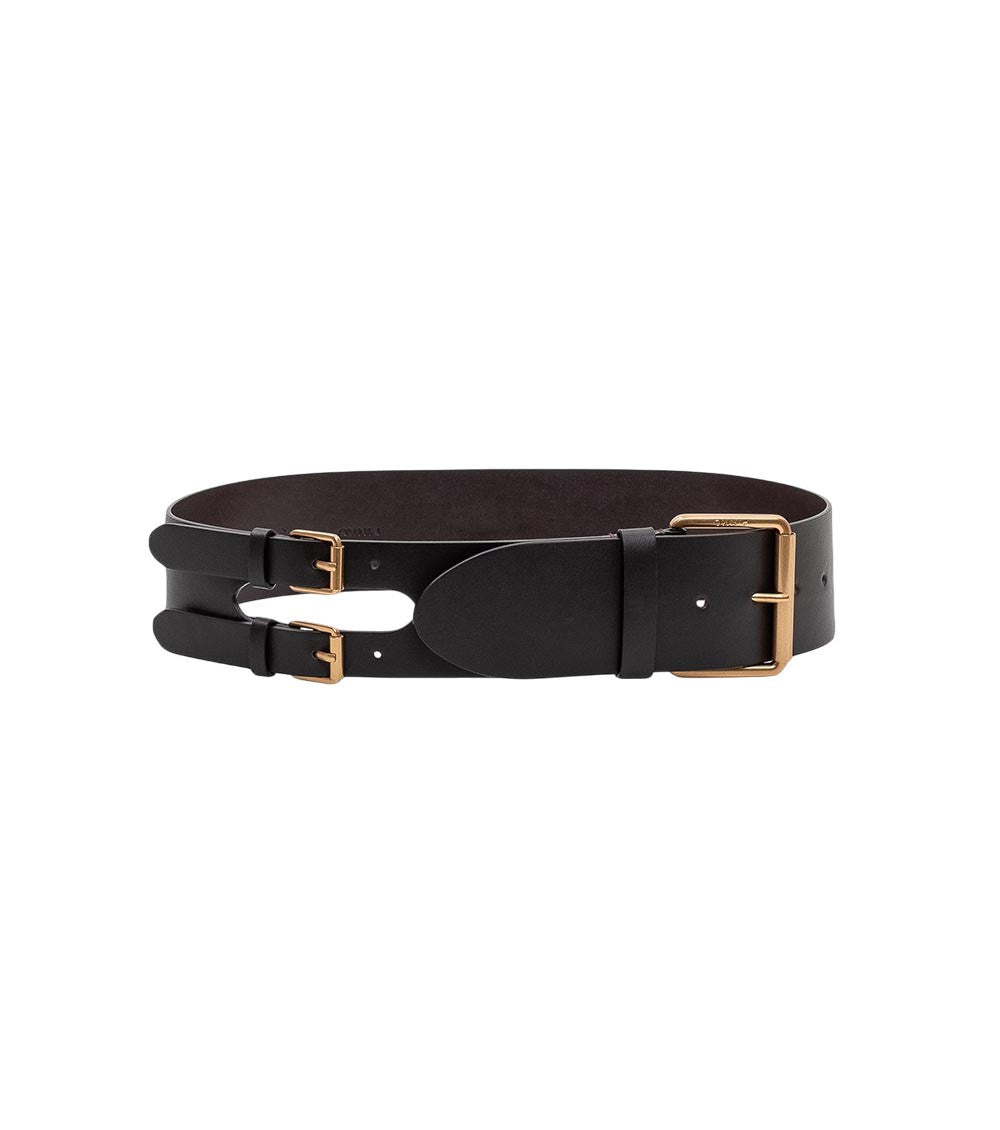 Black Square Buckle Belt 1
