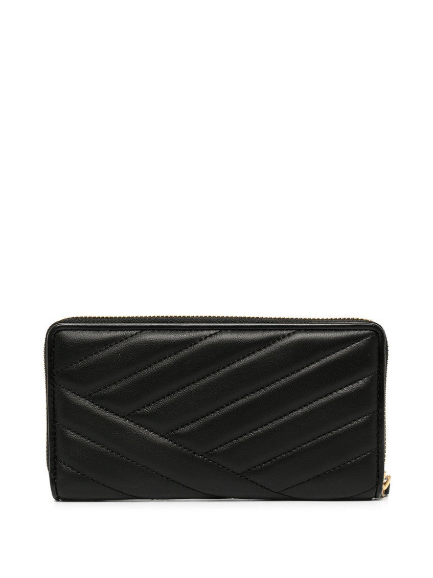 Black Logo Quilted Wallet 2