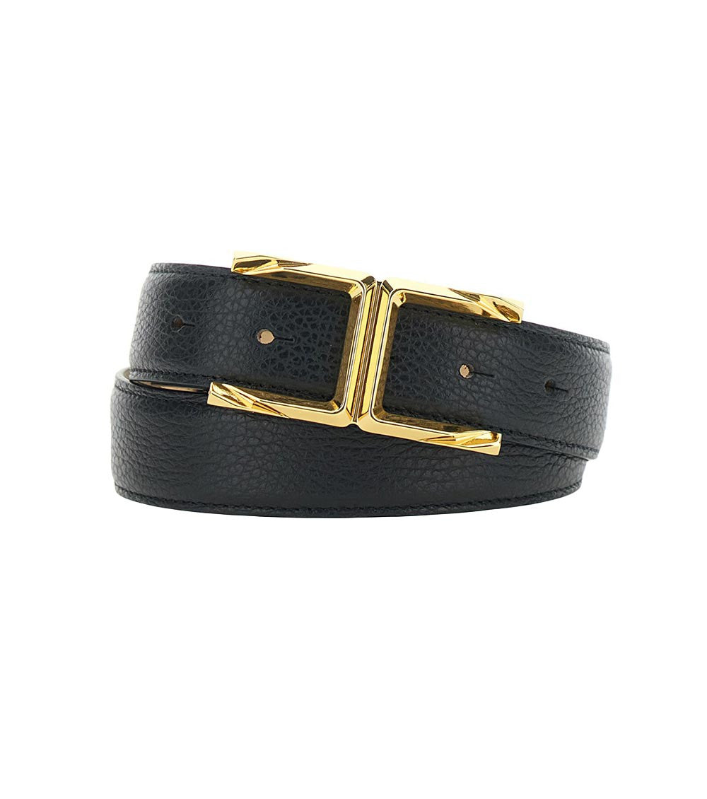 Black Logo Buckle Belt 2
