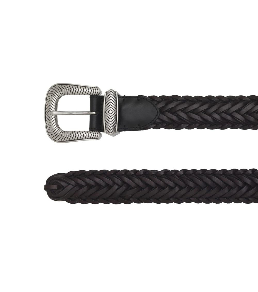 Black Braided Buckle Belt 2