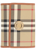 Beige Check Print Wallet 1