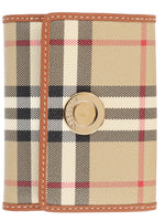 Beige Check Print Wallet 1