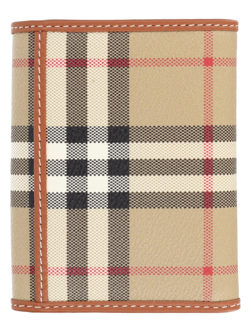 Beige Check Print Wallet 2