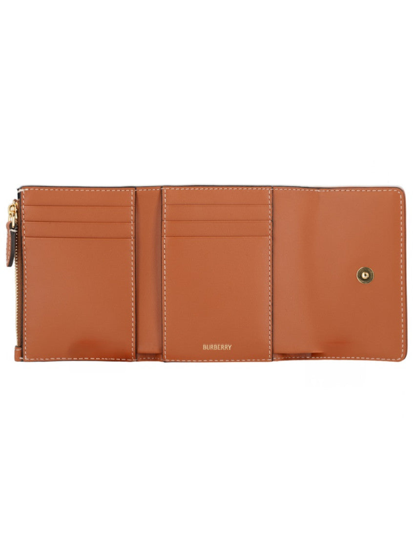 Beige Check Print Wallet 3