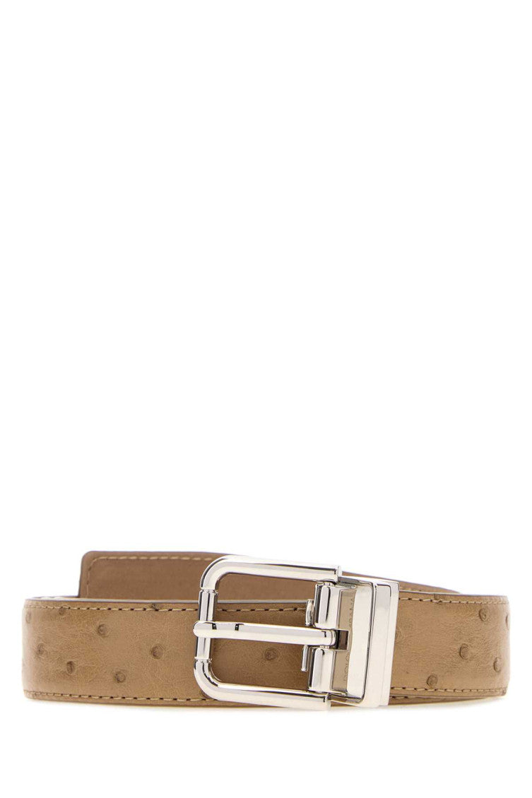 Beige Logo Buckle Belt 1