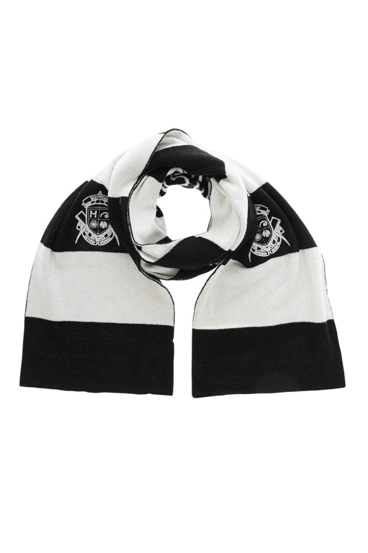 Black White Stripes Scarf 1