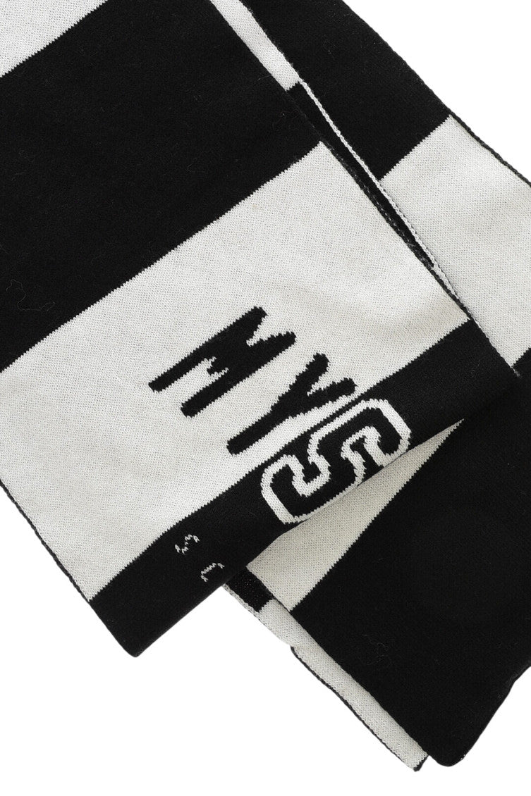 Black White Stripes Scarf 2