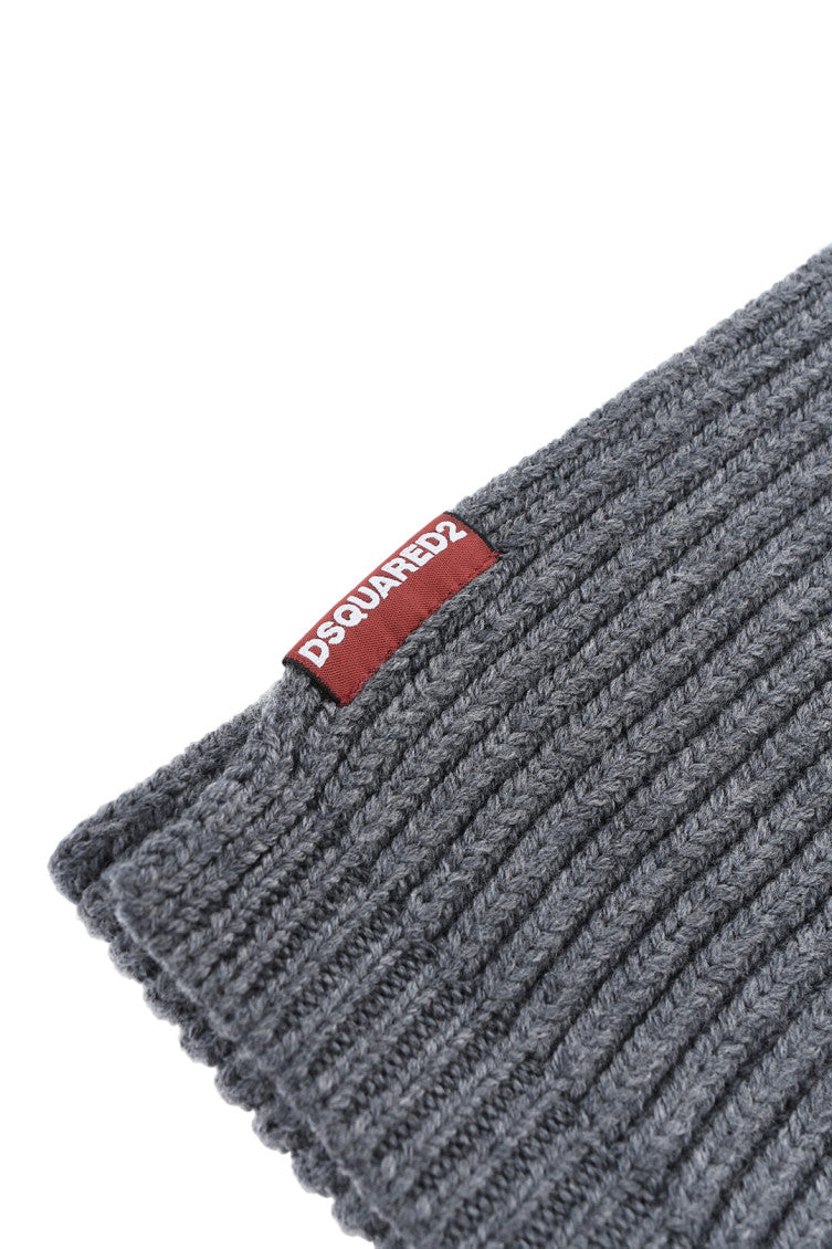 Grey Knitted Beanie And Scarf Set 2