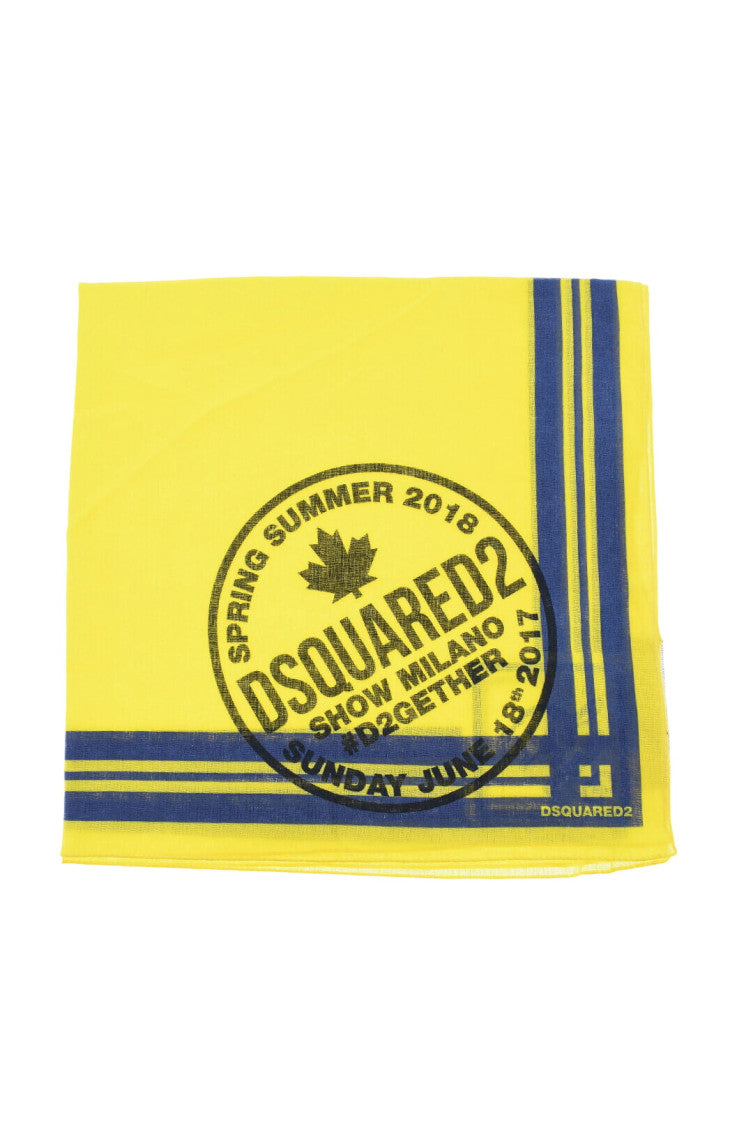 Yellow Logo Printed Scarf 2