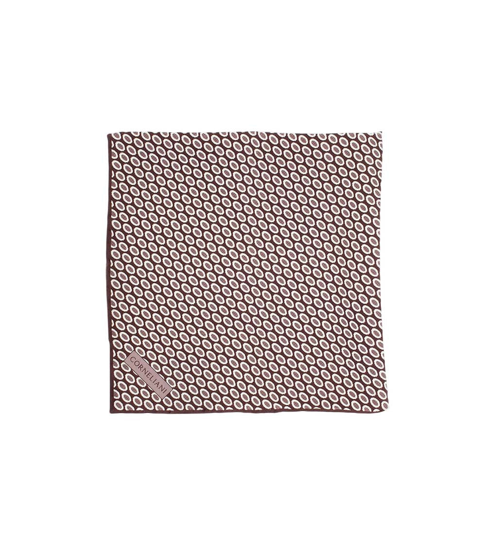 Maroon Geometric Print Pocket Square 1