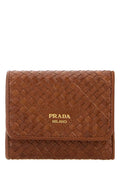 Brown Logo Woven Wallet 1