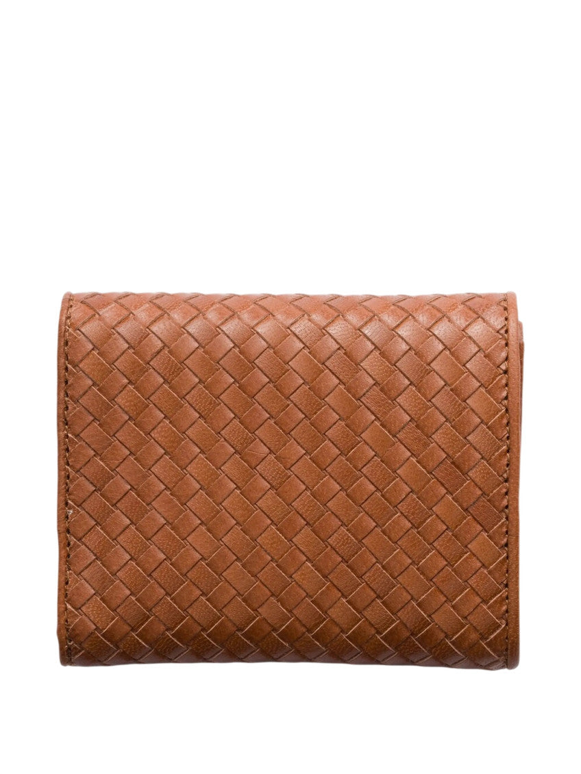 Brown Logo Woven Wallet 2