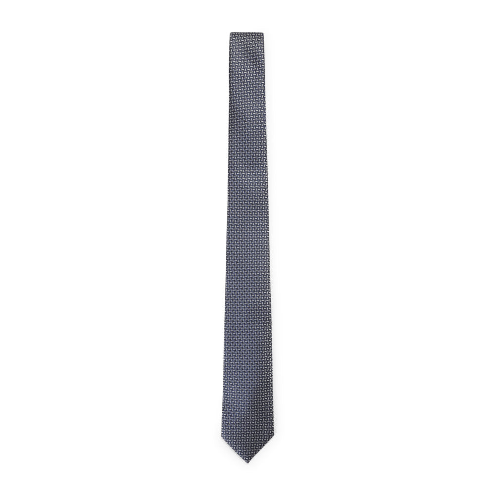 Navy Blue Geometric Pattern Tie 1